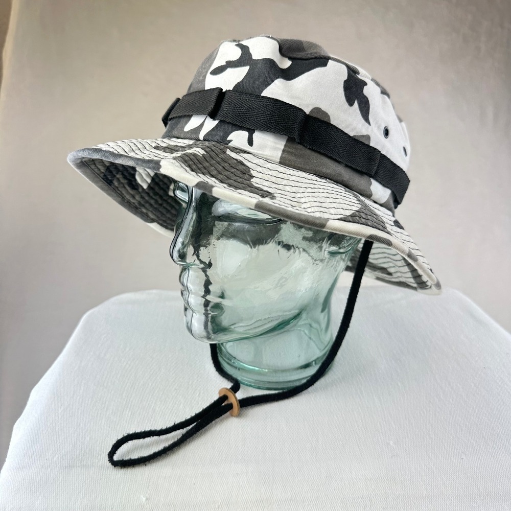 Boonie Hat Unisex Type II Jungle M Grey Camo Sun Hat Cotton Blend